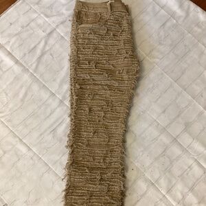 MEN DESIGNED TASSEL  JEANS (Color :Khaki )